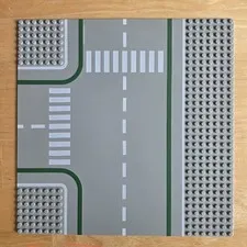 Vintage LEGO Baseplate Plate Road 32 x 32 7-Stud T-Intersection w/ Crosswalks 