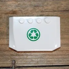 LEGO White Wedge 4x6x2/3 Triple Curved Green Recycling Arrows in Circle Sticker