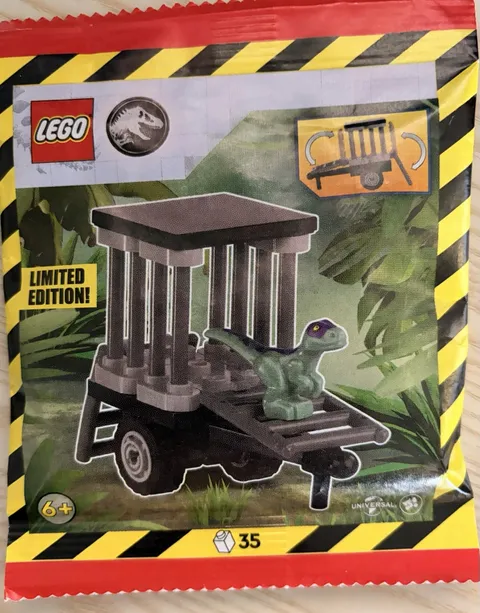Lego Jurassic World Raptor with Transport Cage Paper Bag *Limited Edition*