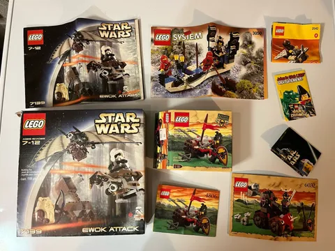Assorted Lego Boxes And Instructions Star Wars, Knights, Ninjas - No Bricks