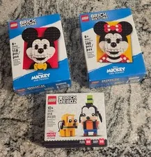 LOT LEGO 40456, 40457, 40378 Mickey and Minnie Mouse, Pluto, Goofy