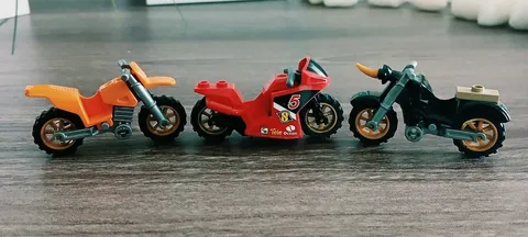 LEGO City Red Racing Bike Motorcycle 60084 Motorcycle ONLY, and two other bikes