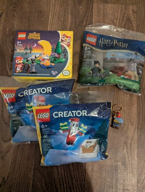 New Lego Lot Animal Crossing Harry Potter Quidditch, 2 Santa Creator Bags 