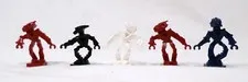 LEGO Bionicle Mini Figure Lot of 5 Red Black White Blue