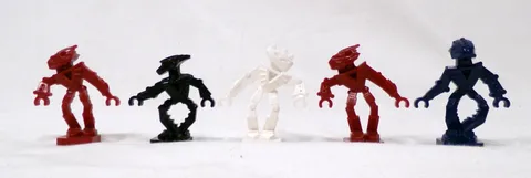 LEGO Bionicle Mini Figure Lot of 5 Red Black White Blue
