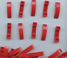LEGO x 20 Red Slope, Curved 4 x 1 x 2/3 Double 93273