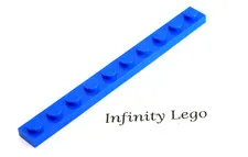 12 LEGO Blue Plate 1 x 10 (4477) - (12 Pieces)