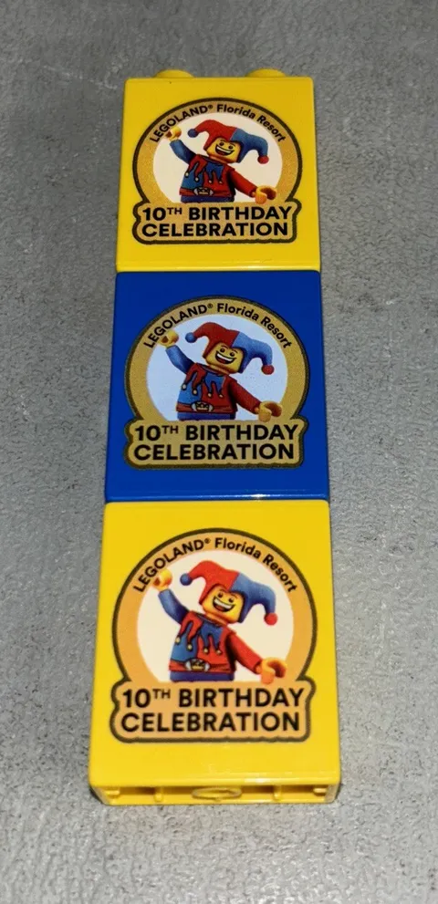 3 Legoland Florida Commemorative Bricks: 10th Birthday Celebration 2021 (K1)