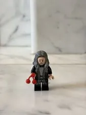 LEGO Minifigure w/ Long Gray Hair Black Outfit & Red Accessory