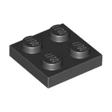 LEGO Brique Pièce 20x Noir 2x2 Clouté Plaque Mince Carreau - 302226 3022 - Neuf