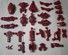BC Lego Lot 28 Dark Red Assorted Bionicle Parts Connectors Legs  Accessories