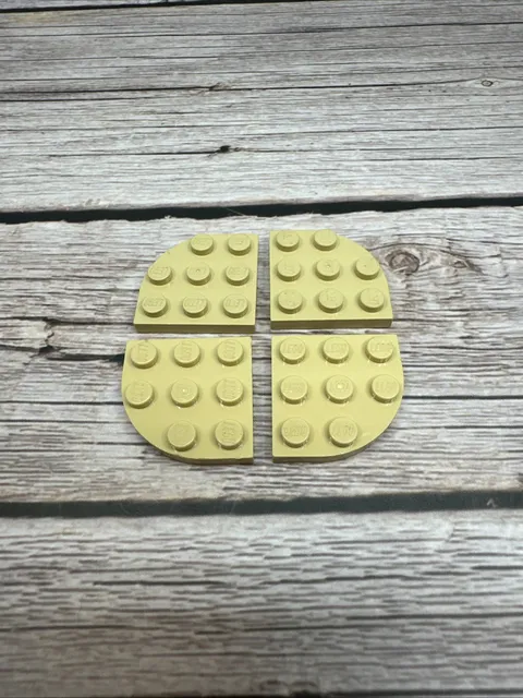 LEGO Parts - Tan Plate, Round Corner 3 x 3 - Part # 30357 - QTY 4