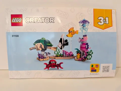 LEGO Creator Sea Animals 31158 3-in-1 Set, 421 Pieces, Age 8+ (2024)