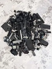 Black Legos Assorted Bricks Plates and Specialty Pieces 13 oz ~200 pieces