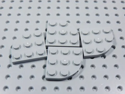 LEGO Lot of 4 Light Bluish Gray 3x3 Round Corner Plates BR