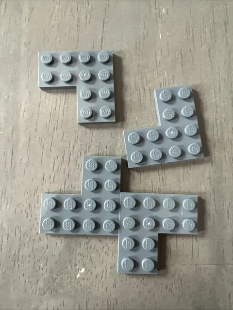 LEGO 2639 Dark Bluish Gray Plate 4 x 4 Corner 4 Pieces