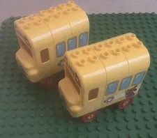 Lego Duplo - Lot Of (2) Yellow School Bus Vehicle Pieces