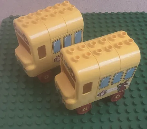Lego Duplo - Lot Of (2) Yellow School Bus Vehicle Pieces