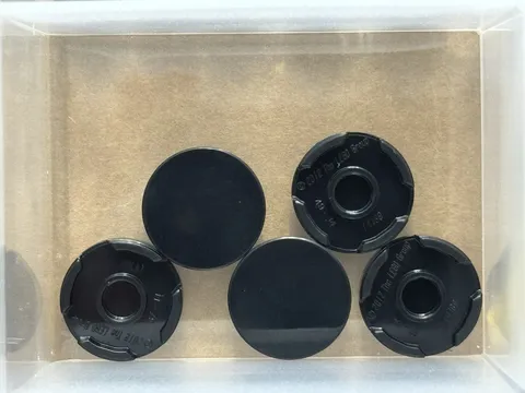 LEGO Parts - Black Tile, Round 2 x 2 with Bottom Stud Holder - No 14769 - QTY 5