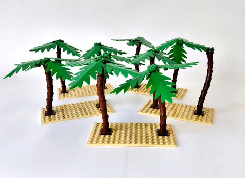 LEGO ® palm trees island pirates - 10 pieces + 5 building plates beige - 2518