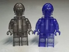 LEGO Star Wars Minifigures lot of 2 C-3PO  Prototype Monochrome Trans Rare!