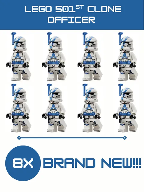 NEW LEGO Star Wars 501st Clone Officer Minifigure Lot of 8x - sw1246