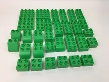 Lego Duplo Green Basic Blocks Replacement Pieces 30 Pcs Different Sizes AA