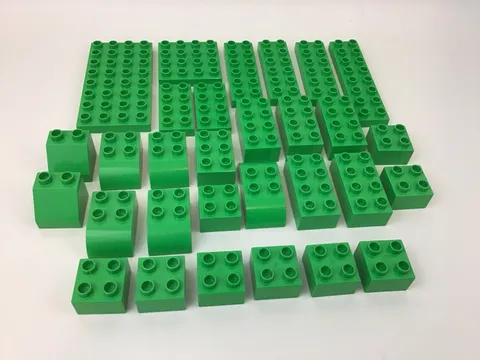 Lego Duplo Green Basic Blocks Replacement Pieces 30 Pcs Different Sizes AA
