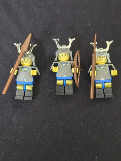 Lego Ninja Shogun Samurai 3 Figure Lot Blue All Same Figures With Gear 