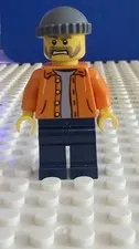 LEGO Minifigure Lighthouse Keeper cty0239 Orange Jacket Gray Beanie