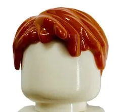 Lego New ARTHUR WEASLEY Minifig HAIR Dark Orange Tousled Side Part Wig Part D21