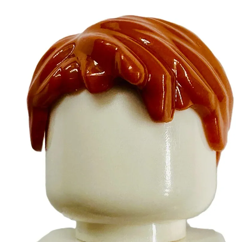 Lego New ARTHUR WEASLEY Minifig HAIR Dark Orange Tousled Side Part Wig Part D21