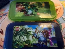 Set Of 2 Lego Chima Minifigure Storage Cases Green And Blue 3 Compartments