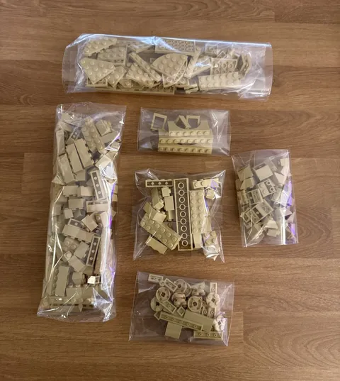 LEGO Tan Brick Lot 300+ Pieces Plates Slopes Arches Windows Brackets Mixed Bulk