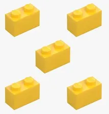 5 New LEGO Yellow 1x2 Bricks 3004 block castle city 2x1 building bock 4300424