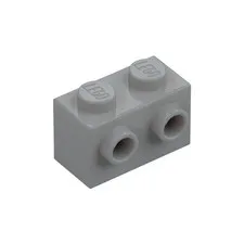 LEGO 40x Light Bluish Gray Brick, Modified 1 x 2 with Studs on 1 Side inv.647
