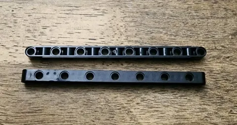 LEGO Black Technic, Liftarm, Perpendicular Holes Thick 1 x 15. QTY 2. Part 71710