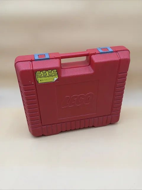 Vintage LEGO 1985 Red Plastic Carrying Case Filled With Vintage Legos