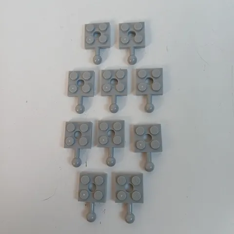 Lego Gray 67324 Plate, Modified 2 x 2 with Tow Ball and Hole x10