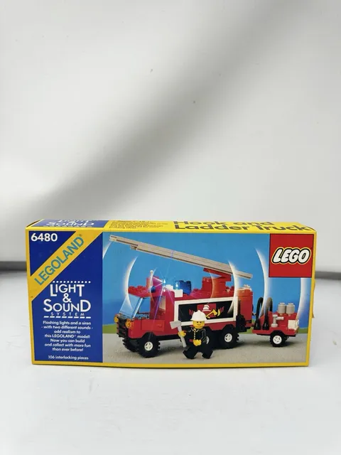 Lego 6480 Hook and Ladder Truck from 1986, Working Light & Sound, 99.9% complete
