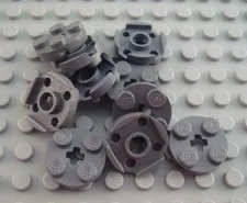 LEGO Lot of 10 Dark Bluish Gray 2x2 Round Plate Parts and Pieces
