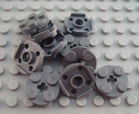 LEGO Lot of 10 Dark Bluish Gray 2x2 Round Plate Parts and Pieces