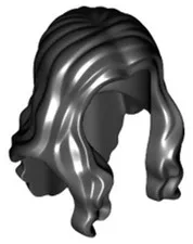 LEGO Black Minifigure, Hair Long Wavy with Center Part 95225 Used Genuine