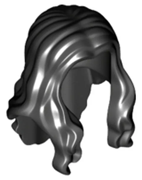 LEGO Black Minifigure, Hair Long Wavy with Center Part 95225 Used Genuine