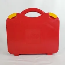 Lego Red Storage Container Plastic Case Travel Carry Bin With Dividers 