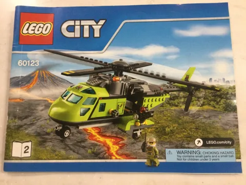 LEGO CITY VOLCANO EXPLORERS HELICOPTER REPLACEMENT MANUAL ONLY BOOK # 2    60123