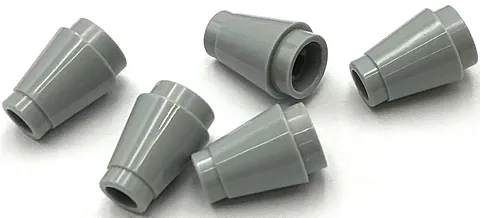 Lego 5 New Light Bluish Gray Cones 1 x 1 with Top Groove Parts