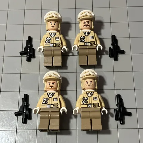 Lego Star Wars Minifigure Hoth Rebel Trooper (Orange Chin Dimple) Lot Of 4 E9 73