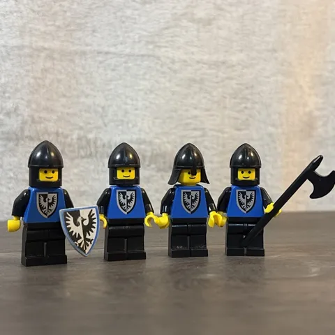 LEGO Black Falcon Knight Minifigures Set of 4 Castle Knights Vintage