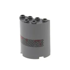 1x Lego Cylinder Half 2x4x4 Dark Gray Radiator Grille Mud 9486 6259pb019